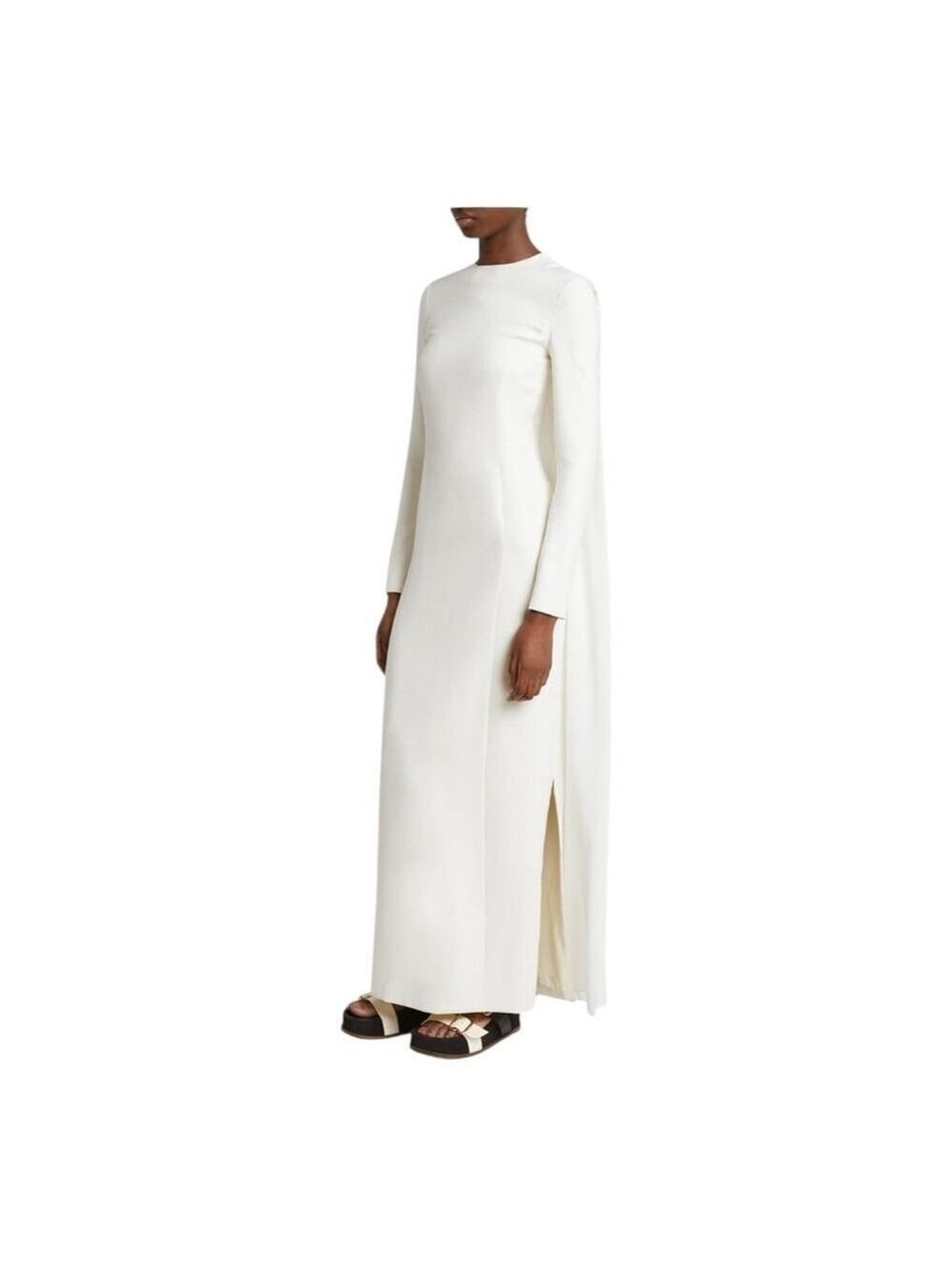 Gabriela Hearst Carlota Long Sleeve Ivory Cape Gown Size 2 (38)